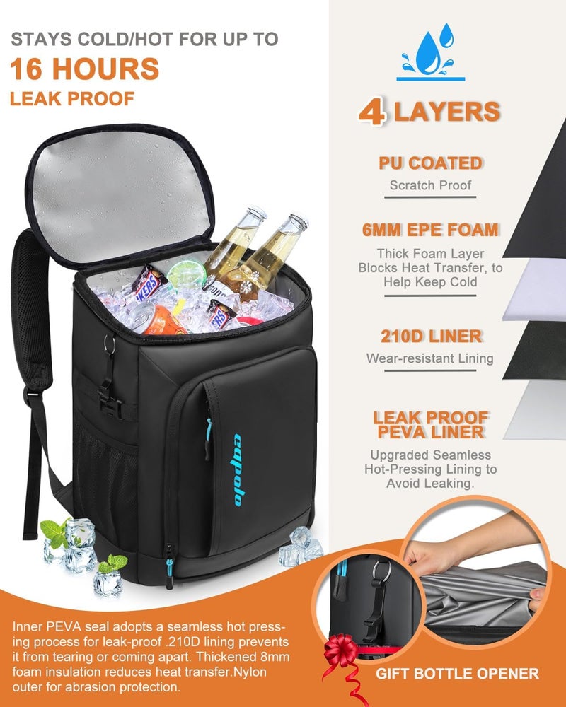 Capolo Cooler Backpack Insulated Waterproof for Women Men,36/45 Cans Lunch Backpack Coolers Leak Proof Soft Cooler Bag Ice Chest for Camping Beach - Image 5